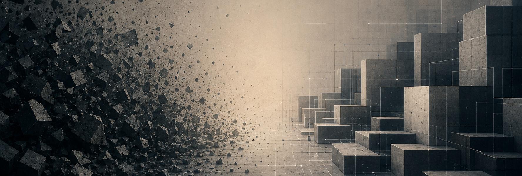 Abstract image representing organizational intelligence, digital transformation, and AI output